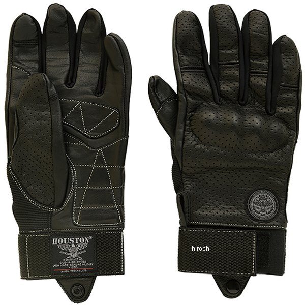HTVG-2322S  HOUSTON 春夏モデル パンチングレザーグローブ 黒 Mサイズ