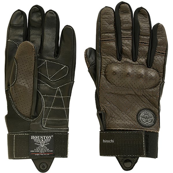HTVG-2322S  HOUSTON 春夏モデル パンチングレザーグローブ 茶 Lサイズ