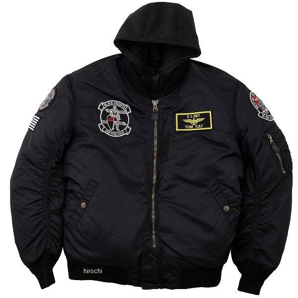 HTVA2321W  HOUSTON 秋冬モデル ジャケット MA-1 BLACK KNIGHT M/C 黒 Mサイズ