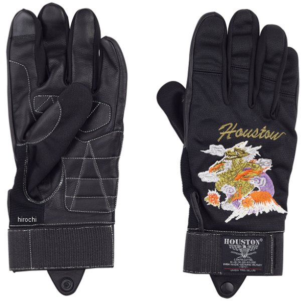 HTVG-2414S  HOUSTON 春夏モデル メッシュレザーグローブ DRAGON 黒 Lサイズ