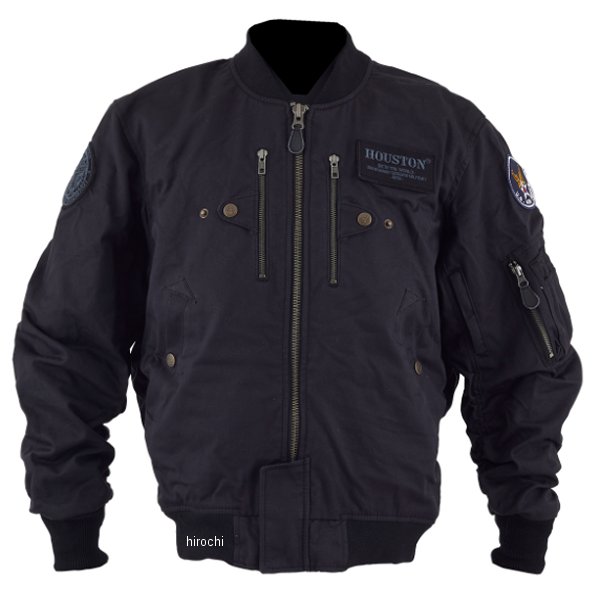 HTVA-2424  HOUSTON 秋冬モデル ジャケット MA-1 COTTON DRAGON M/C 黒 3XLサイズ