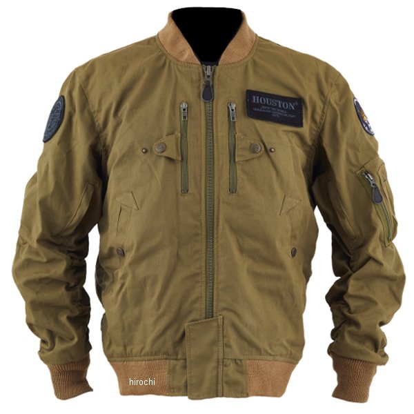 HTVA-2424  HOUSTON 秋冬モデル ジャケット MA-1 COTTON DRAGON M/C カーキ XLサイズ