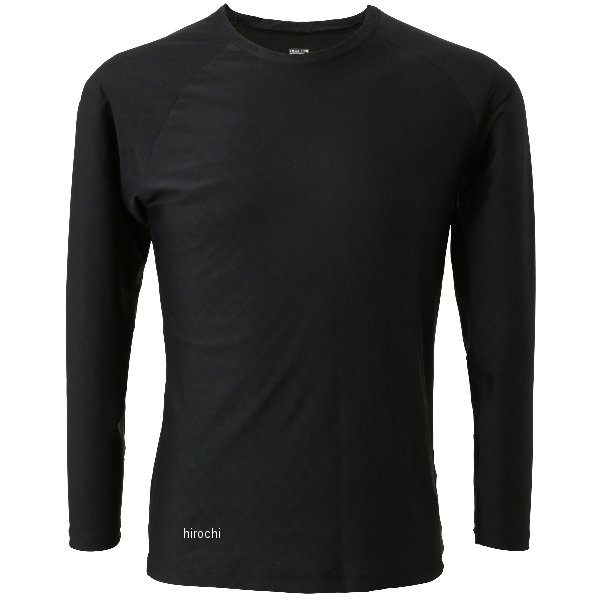 冷却シャツ 長袖 クルーネック ワークライン 黒 Sサイズ