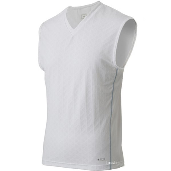 冷感ノースリーブ Vネックシャツ パフォーマンスライン 白 レディースサイズ