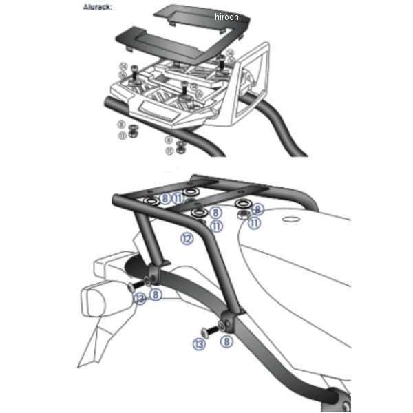 ヘプコアンドベッカー トップケースキャリア アルラック 05年-08年 BMW HP2 黒