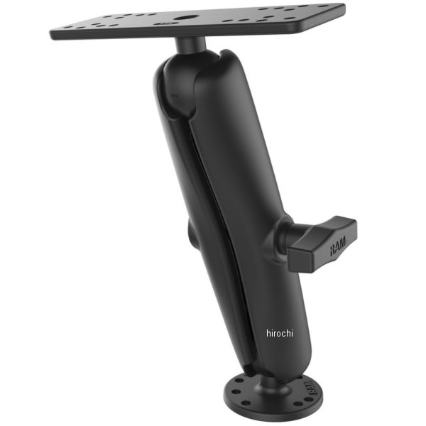 ラムマウント 魚探マウントM＆AMPSラウンドベース ロングアーム プレートサイズ158.7x50.8mm 1.5インチボール