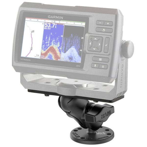 ラムマウント 魚探マウントM＆AMPSラウンドベース ショートアーム プレートサイズ158.7x50.8mm 1インチボール