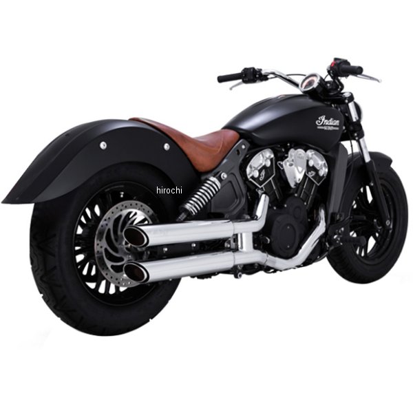 VANCE&HINES PCX スリップオンマフラー ツインスラッシュ 3インチ 15年-22年 インディアン スカウト クローム
