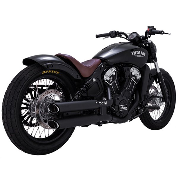 VANCE&HINES PCX スリップオンマフラー ツインスラッシュ 3インチ 15年-21年 インディアン スカウト ボバー 黒