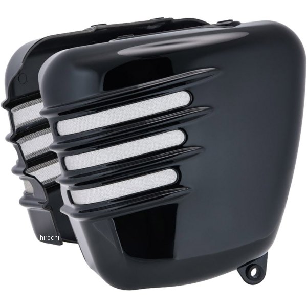 サイドカバー リブ 02年-15年 トライアンフ Bonneville T100 空冷 グロス黒