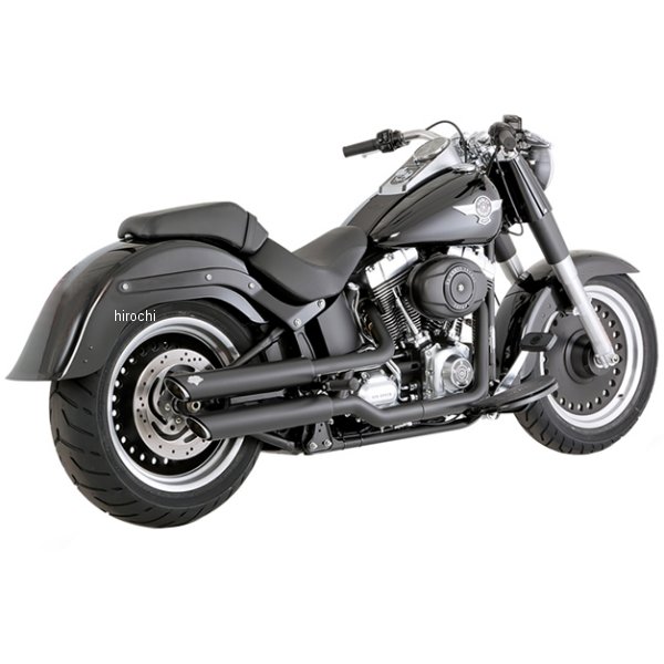 VANCE&HINES PCX スリップオンマフラー ツインスラッシュ 3インチ 07年-17年 ソフテイル 黒