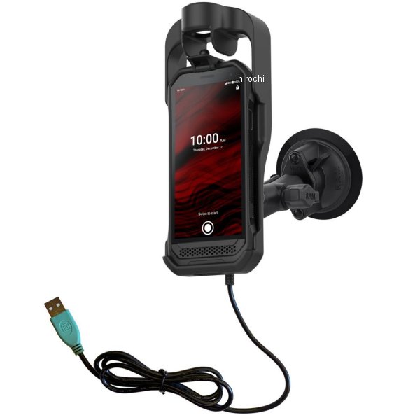 ラムマウント Kyocera DuraForceUltra 5G E7110専用パワードック＆ツイストサクションベースセット 1インチボール