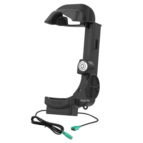 ラムマウント Zebra MC9300シリーズ専用ホルダー キーロック付 パワージャック/ヒートピン/シングルポート ボール無