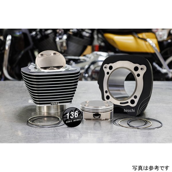 132&136ハイコンプビッグボアキット +8.5ccDome 18年以降 ソフテイル M8 黒/ハイライトフィン