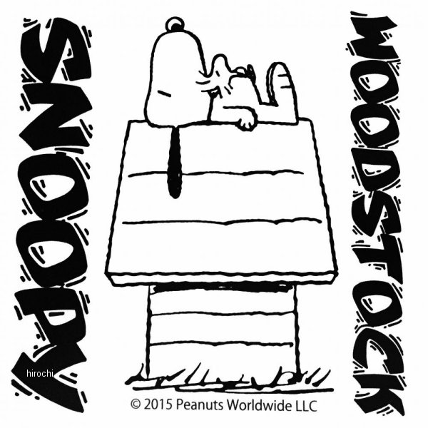 スヌーピーステッカー SNS-34 HOUSE SNOOPY 黒文字