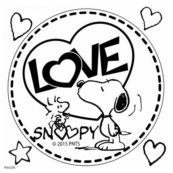 スヌーピーステッカー SNS-36 LOVE SNOOPY 黒文字