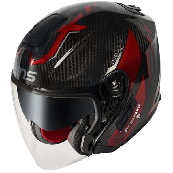 ジェットヘルメット A-FORCE RS JET FLASH type C カーボン/アイアンレッド XLサイズ