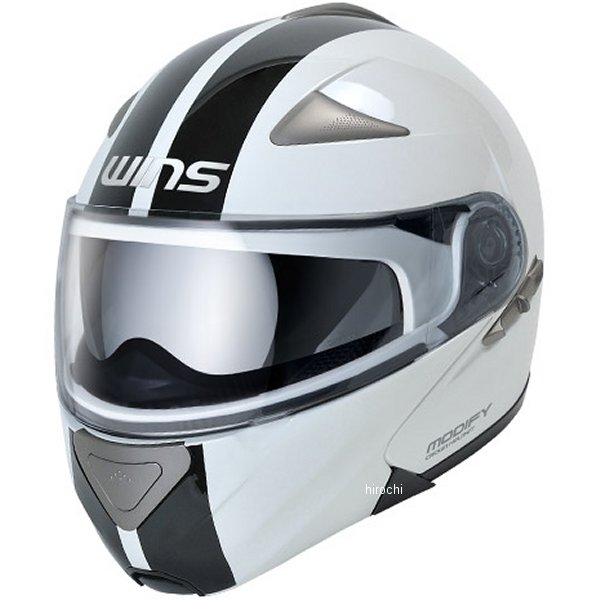 システムヘルメット MODIFY GT STRIPE 白/黒 Lサイズ(58-59cm)