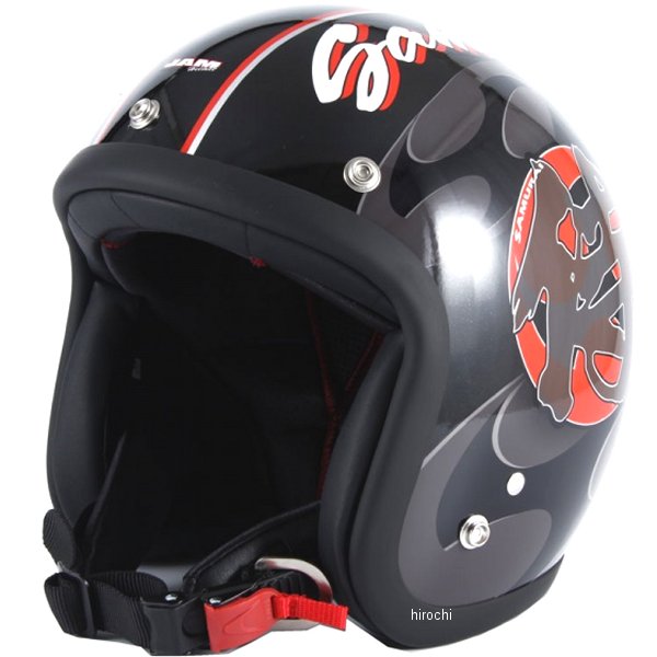 ナナニージャム  ジェットヘルメット SAMURAI 黒 フリーサイズ(57-60cm未満)