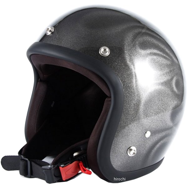ナナニージャム  ジェットヘルメット 3D GHOST FLAME シルバー フリーサイズ(57-60cm未満)
