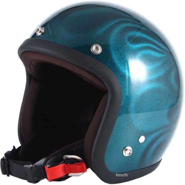 ナナニージャム  ジェットヘルメット 3D GHOST FLAME 青 フリーサイズ(57-60cm未満)