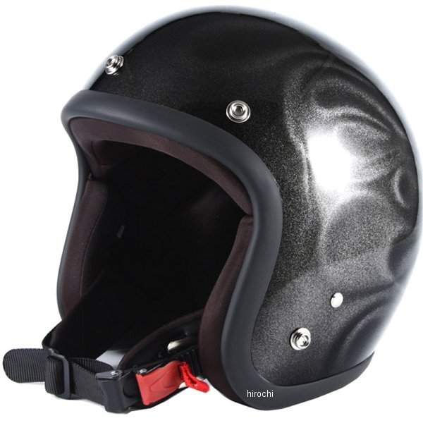 ナナニージャム  ジェットヘルメット JET GHOST FLAME 黒 フリーサイズ(57-60cm未満)