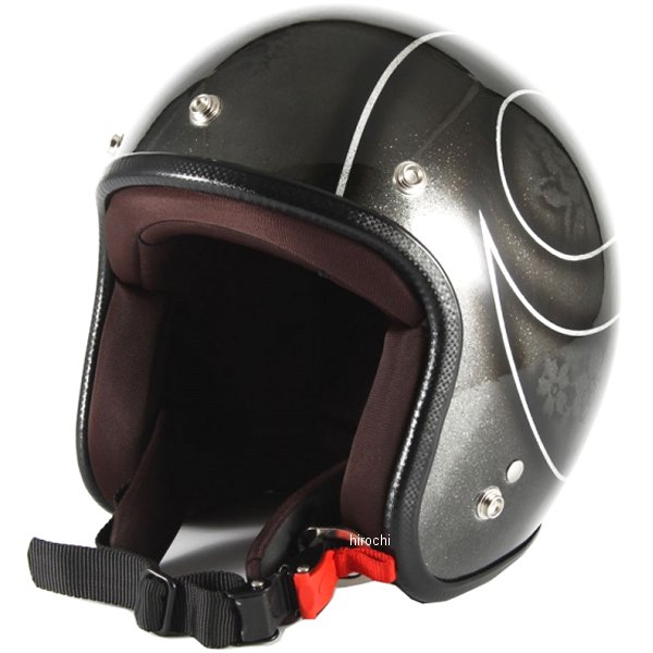 ナナニージャム  ジェットヘルメット ROSA 黒 女性用サイズ(55-57cm未満)