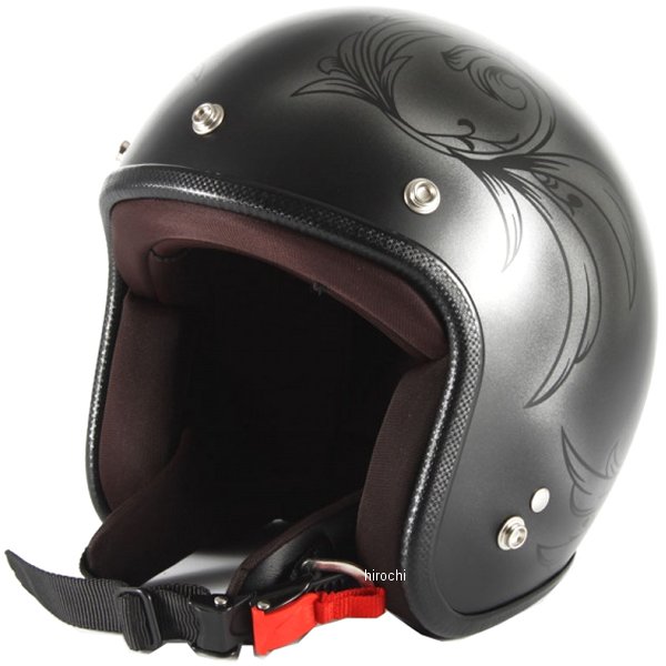 ナナニージャム  ジェットヘルメット LEAF シルバー/黒 女性用サイズ(55-57cm未満)