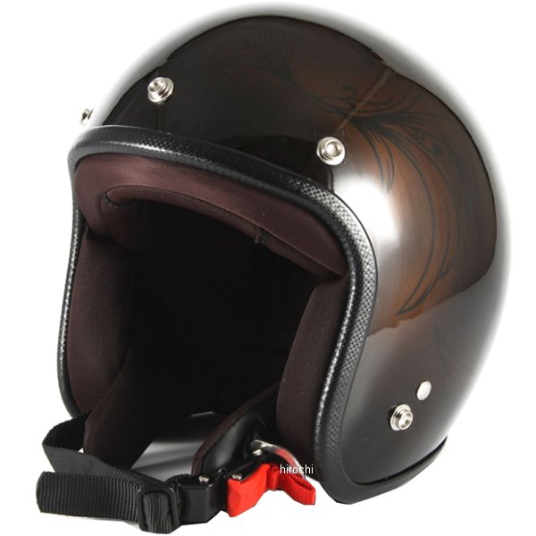 ナナニージャム  ジェットヘルメット LEAF ブラウン/黒 女性用サイズ(55-57cm未満)