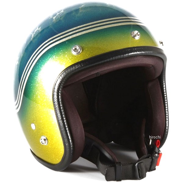 ナナニージャム  ジェットヘルメット FLORA ブルー グロス仕上げ フリーサイズ(57-60cm未満)