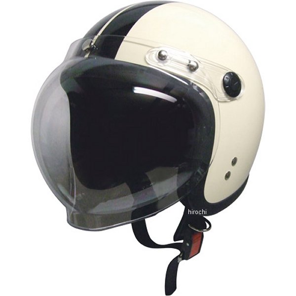 Moto Boite  スモールジェットヘルメット 回転BBシールド付 アイボリー/黒 フリーサイズ(58-60cm未満)