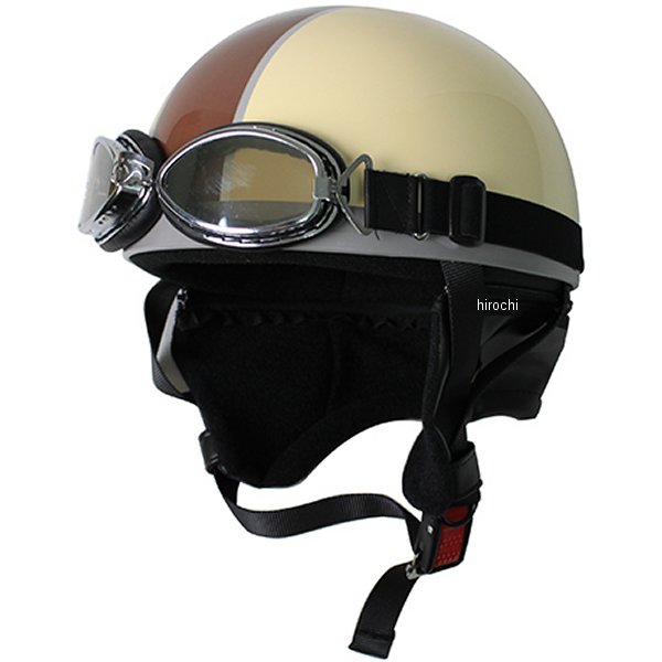 Moto Boite  ビンテージヘルメット アイボリーブラウン フリーサイズ(58-60cm未満)