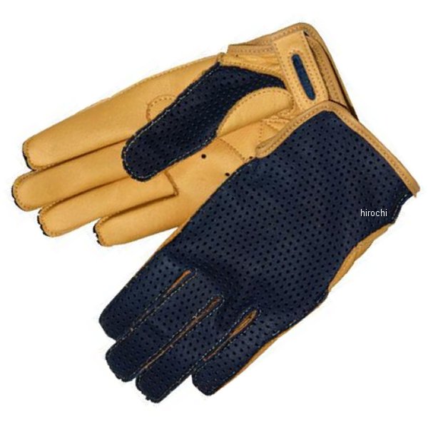 レディース レザーサマーメッシュグローブ ネイビー/タン  WMサイズ