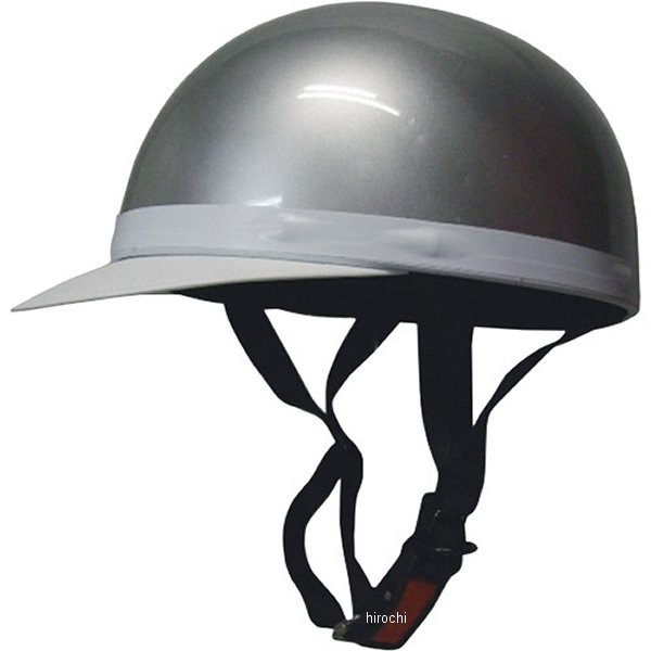 Moto Boite  ハーフキャップヘルメット 白ツバ付き シルバー フリーサイズ(58-60cm未満)