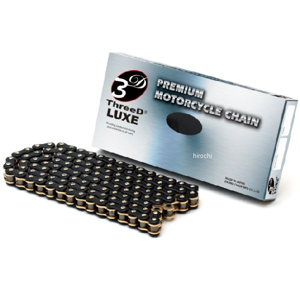 江沼チェーン ThreeD LUXEシリーズ 530L/3D 136L カシメジョイント ブラック/ゴールド