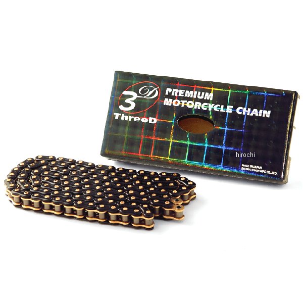 江沼チェーン ThreeD 520Z 98L カシメジョイント ブラック/ゴールド