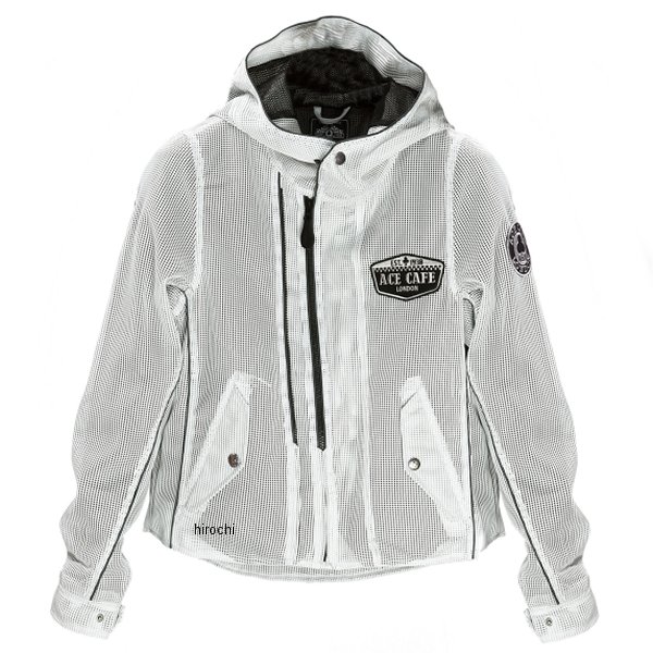 2025年春夏モデル W2 フーディーシースルーメッシュジャケット Pホワイト Sサイズ