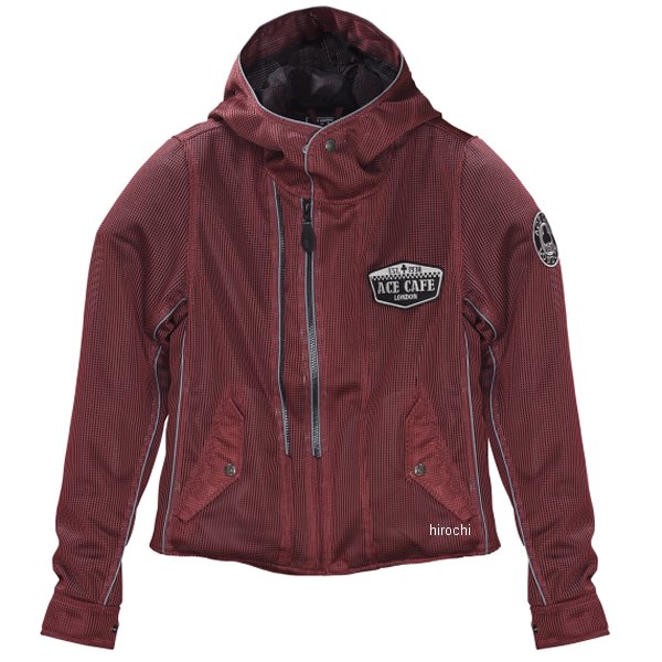 2025年春夏モデル W2 フーディーシースルーメッシュジャケット バーガンディ Sサイズ