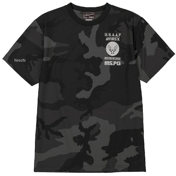 Tシャツ QUICK DRY カモフラージュ 黒 Lサイズ