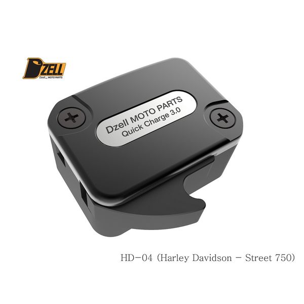 Dzell USB Twoポート ハーレーHD-04 QC3.0×1口 黒