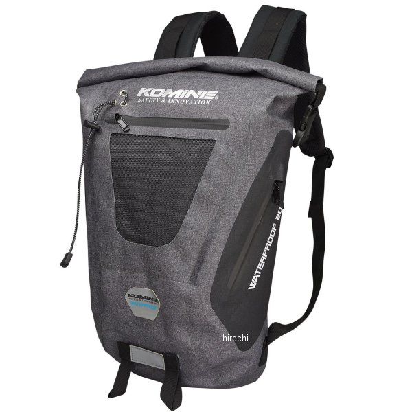 SA-236 KOMINE ウォータープルーフバックパック 20L グレー/黒