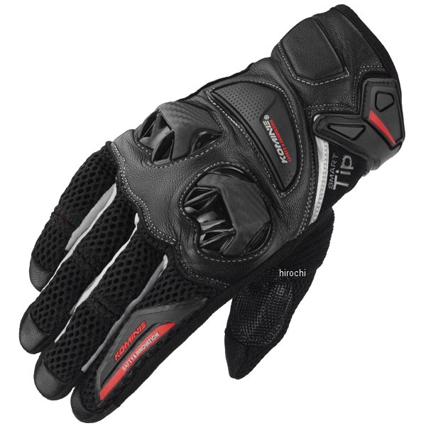 春夏モデル プロテクトレザーメッシュグローブ 黒/シルバー Sサイズ