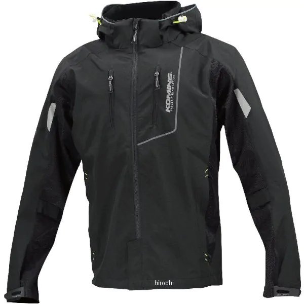 JK-112  KOMINE 春夏モデル プロテクトハーフメッシュパーカ ゲンリ 黒 5XLBサイズ