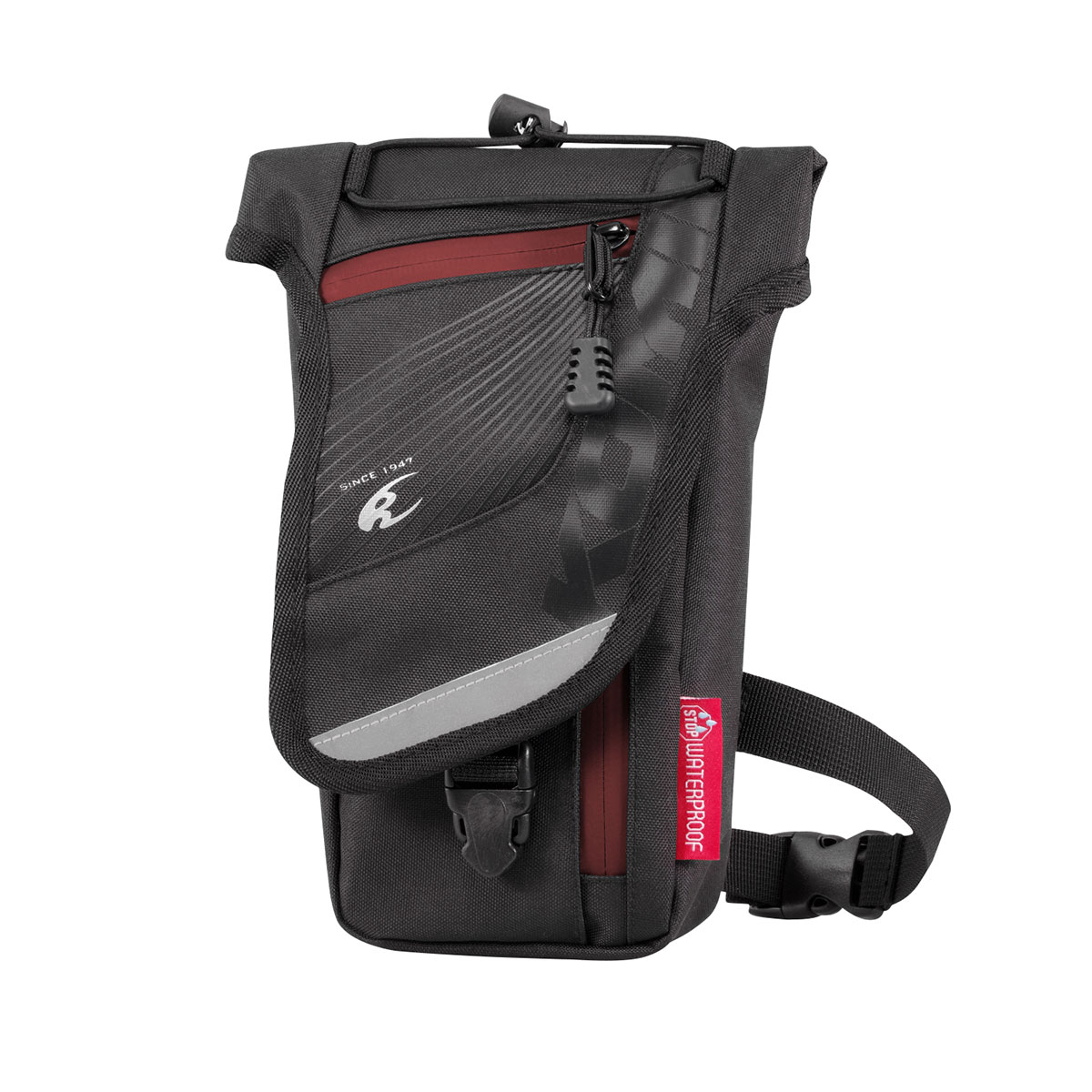 SA-245 ウォータープルーフベルトポーチ 黒/赤 2L