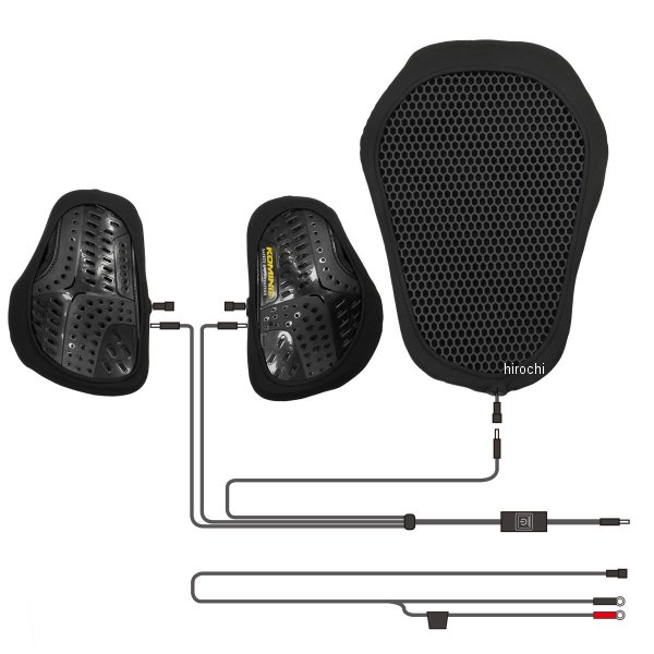 EK-307 秋冬モデル 12V ヒーティングインナー 胸＆背 パッド 黒 フリーサイズ