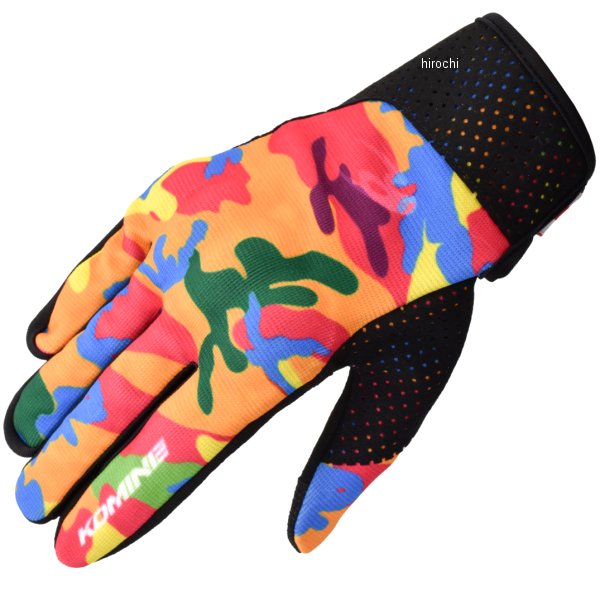 春夏モデル プロテクトライディングメッシュグローブ サイケデリックカモ XSサイズ