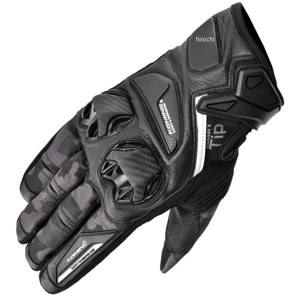 春夏モデル プロテクトレザーメッシュグローブ ネオブラックカモ Mサイズ