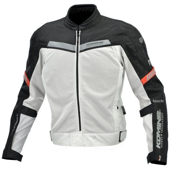 KOMINE 春夏モデル プロテクトハーフメッシュジャケット ネオライトグレー/黒 4XLサイズ