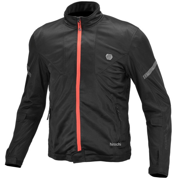 春夏モデル プロテクトフルメッシュジャケット ネオ 黒/赤 2XLサイズ