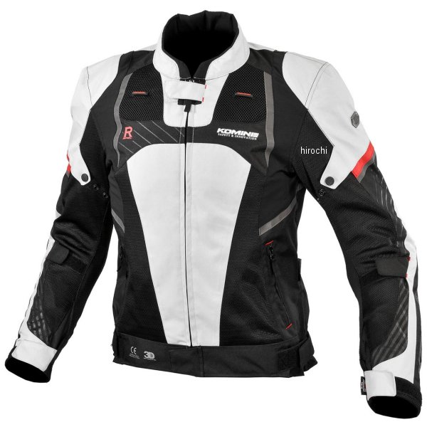 KOMINE 春夏モデル Rスペックプロテクトメッシュジャケット レディース ライトグレー/黒 WLサイズ